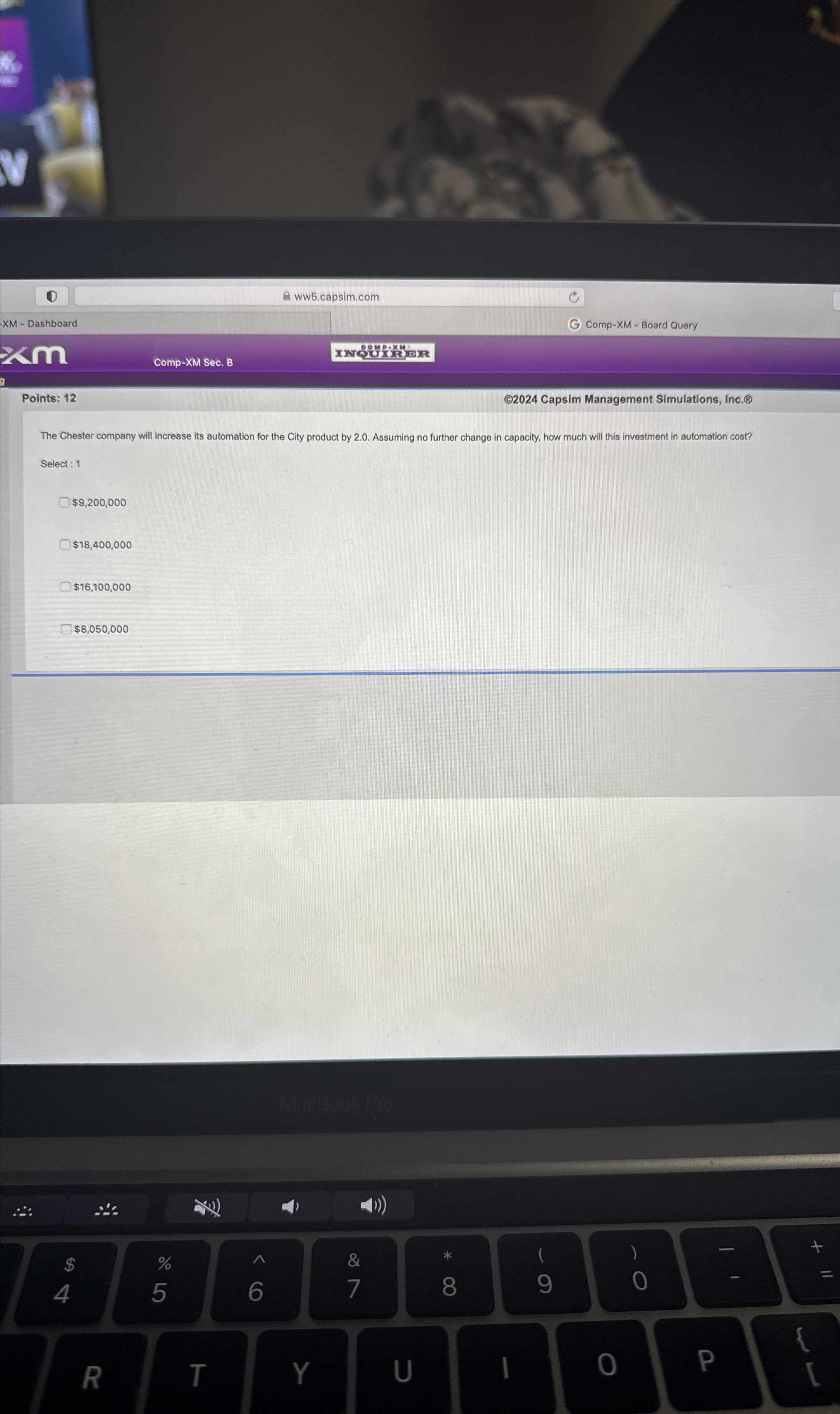  D ww5.capsim.com Comp-XM - Board Query XM - Dashboard Comp-XM Sec.