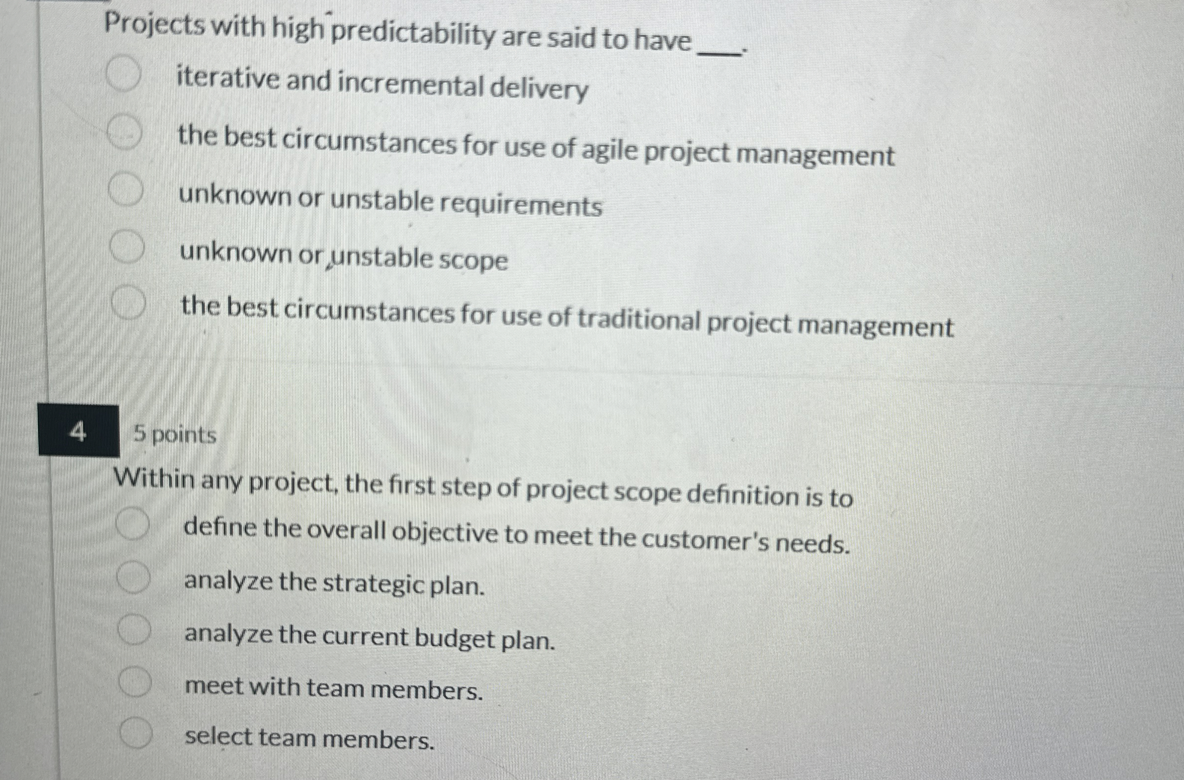  Projects with high predictability are said to have q, iterative and