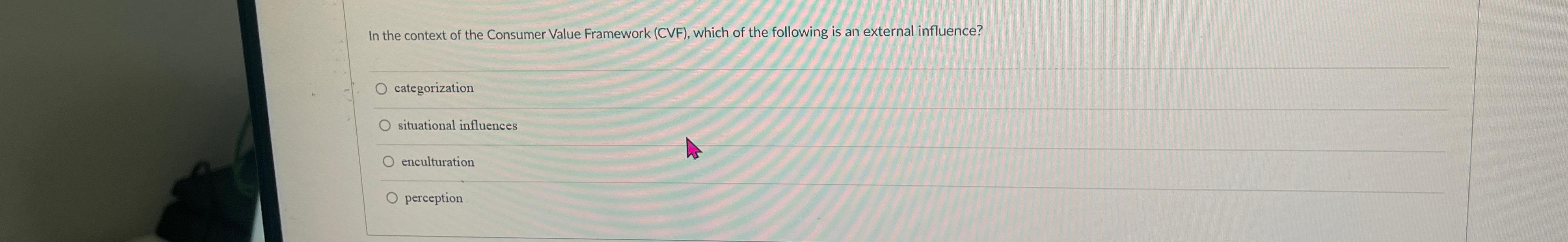 In the context of the Consumer Value Framework (CVF), which of
