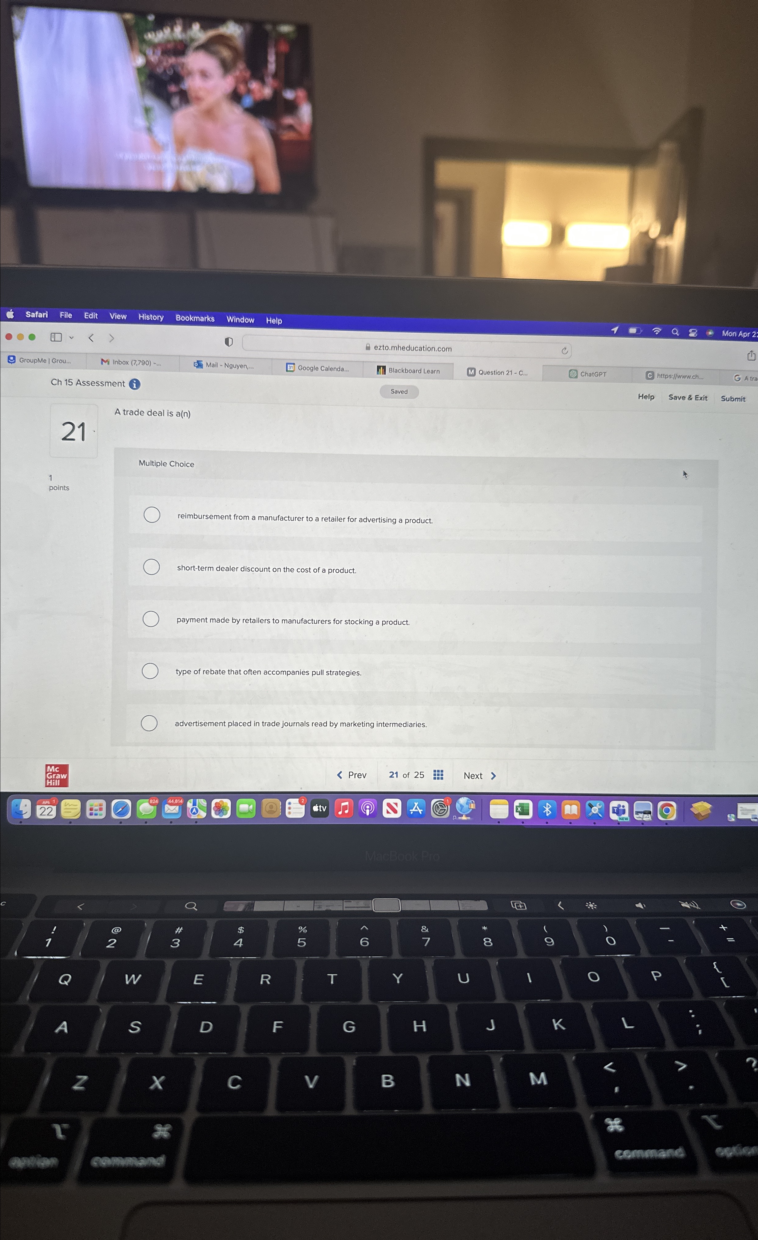  A trade deal is a(n) 21 Multiple Choice 1 points reimbursement