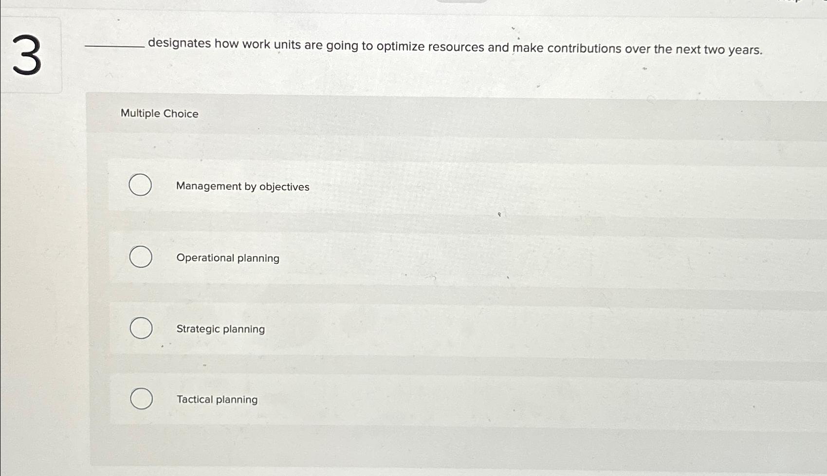  designates how work units are going to optimize resources and make