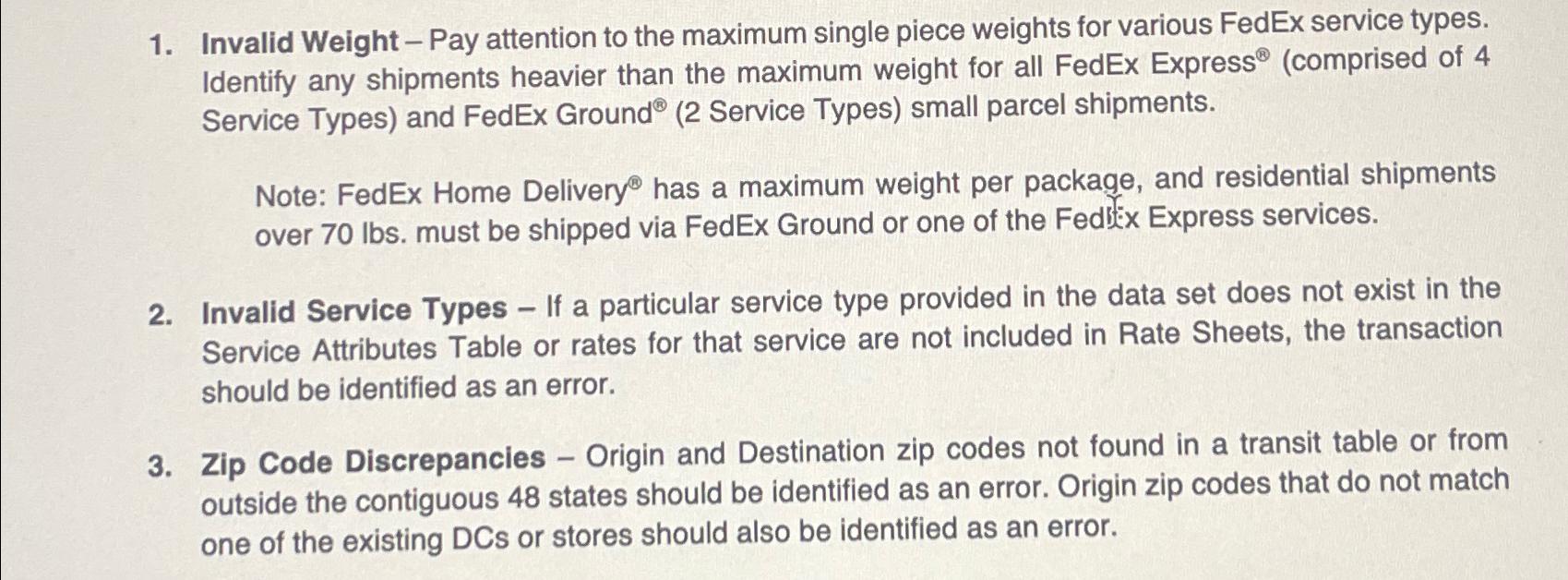  Invalid Weight - Pay attention to the maximum single piece weights