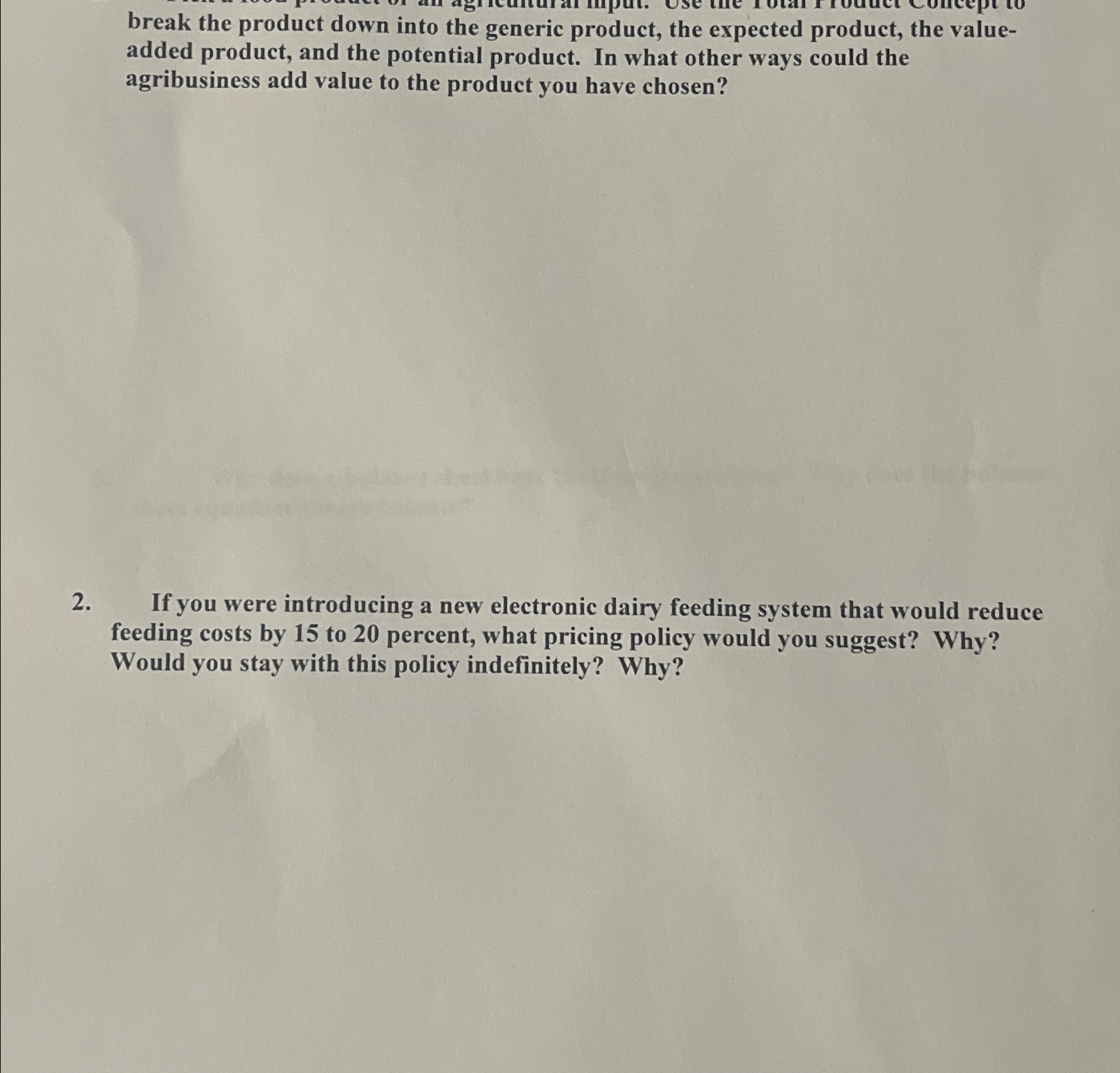  break the product down into the generic product, the expected product,