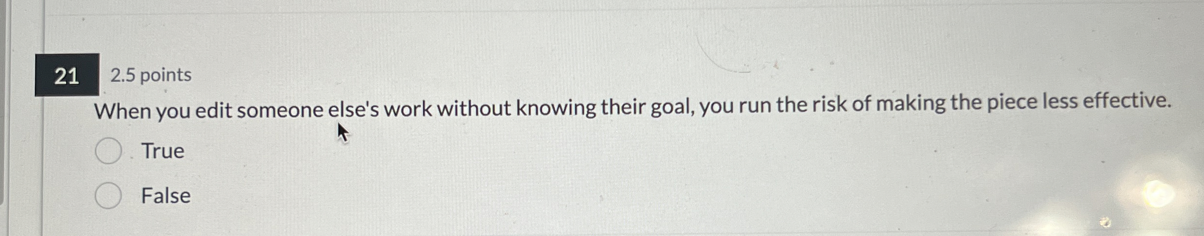  212.5 points When you edit someone else's work without knowing their