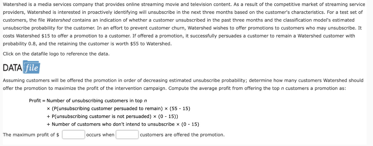  how do i solve this? Watershed is a media services company