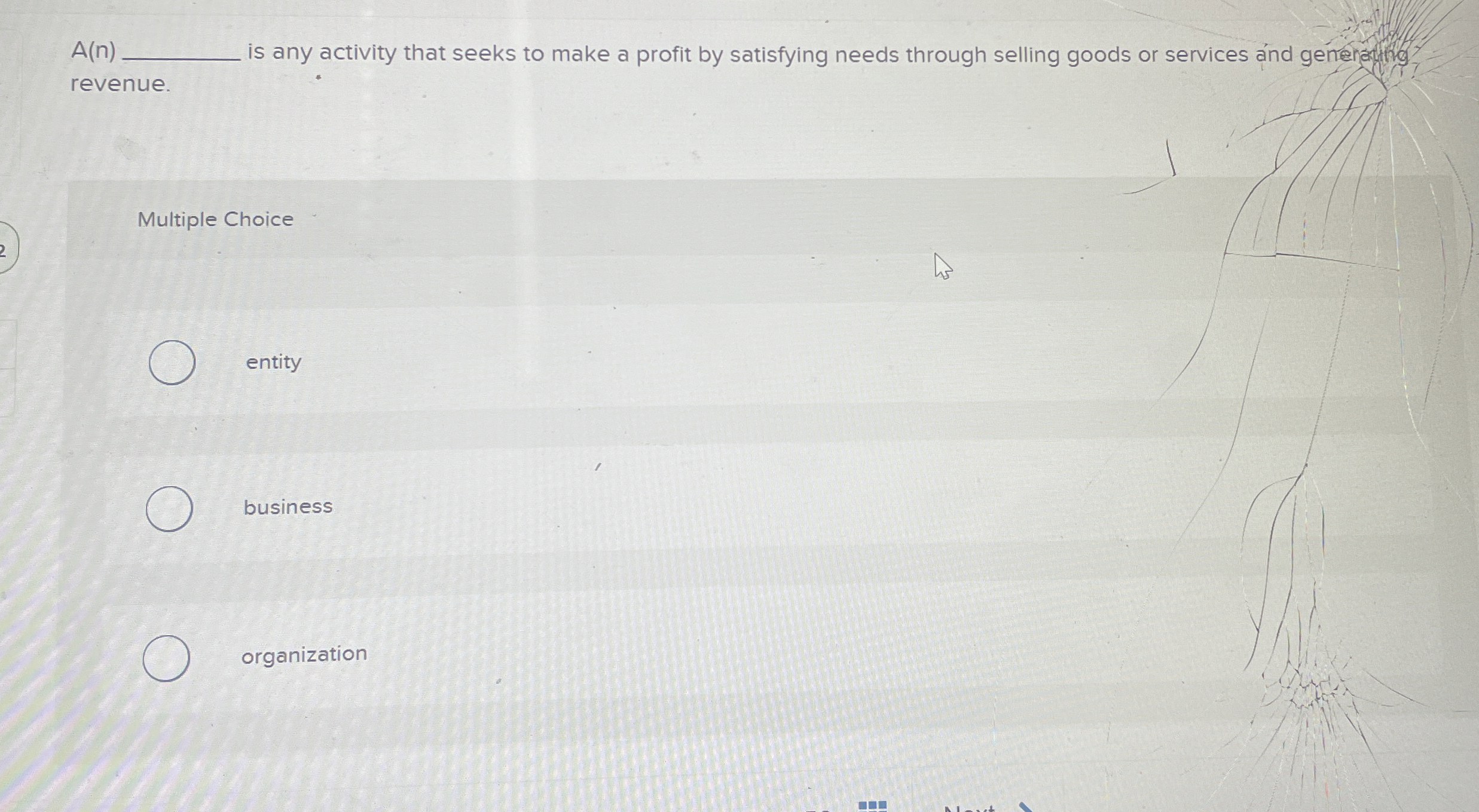  A(n) is any activity that seeks to make a profit by