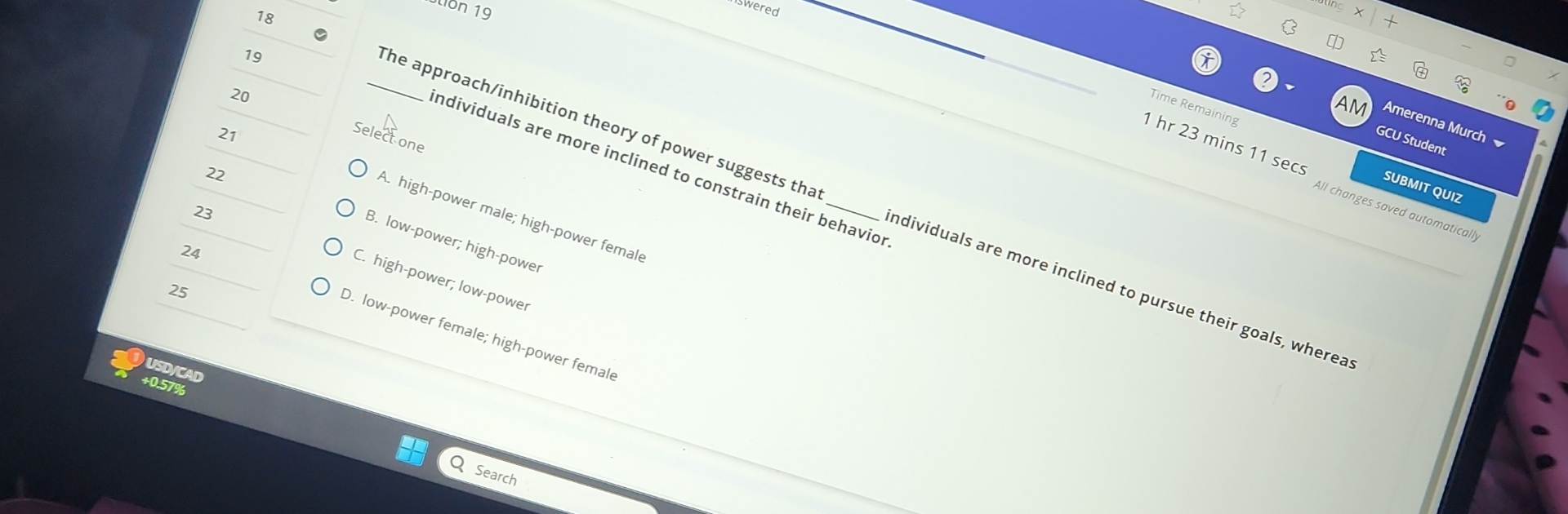  18 79 20 27 22 23 24 25 The approach/inhibition theory