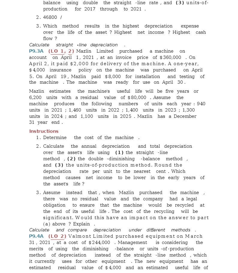  balance using double the straight 1ine rate , and [3} units-of-