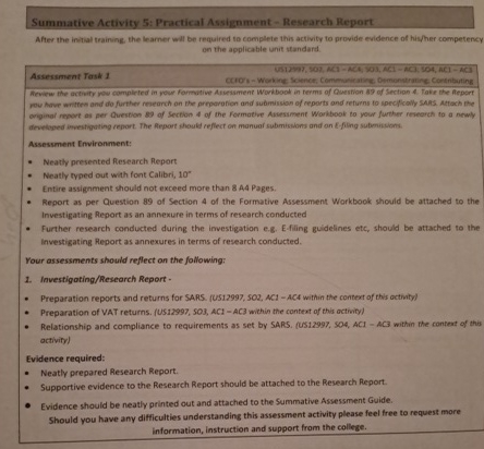  Summative Activity 5: Practical Assignment - Research Report After the initial