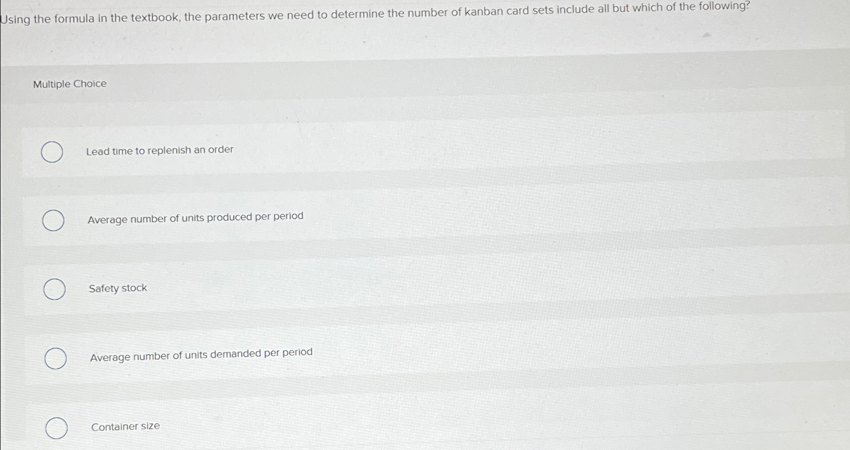  Using the formula in the textbook, the parameters we need to