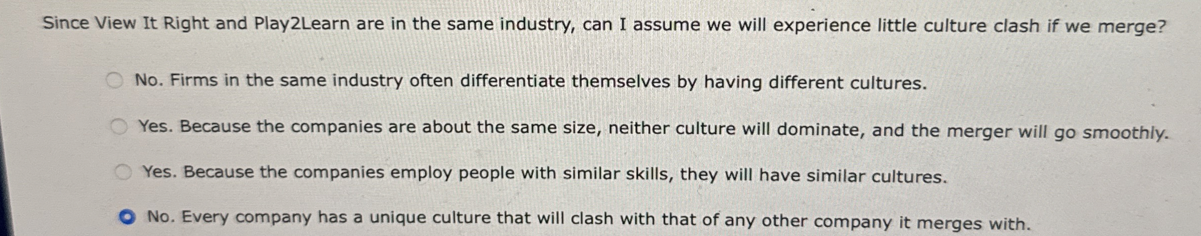  Since View It Right and Play2Learn are in the same industry,