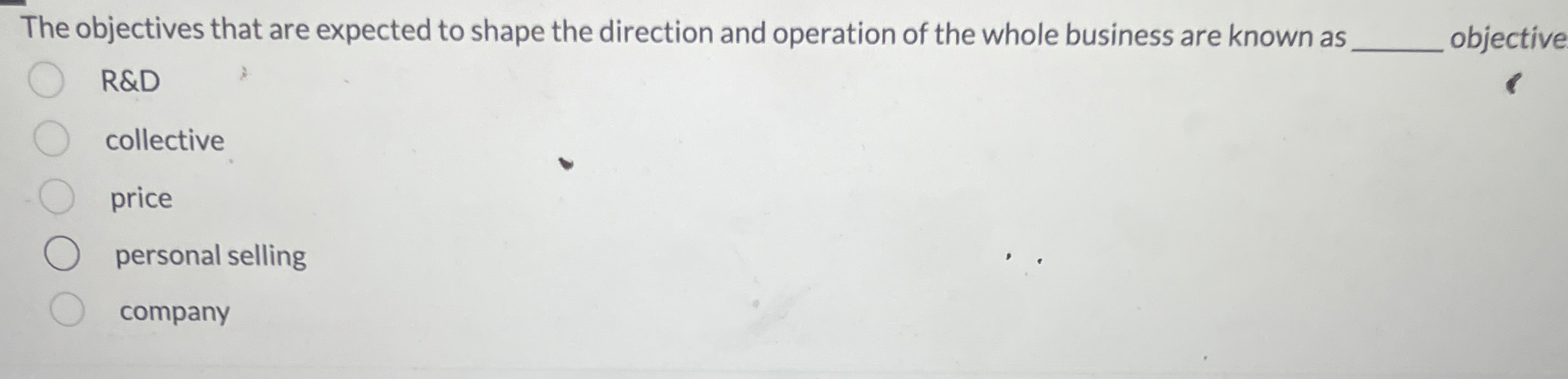  The objectives that are expected to shape the direction and operation