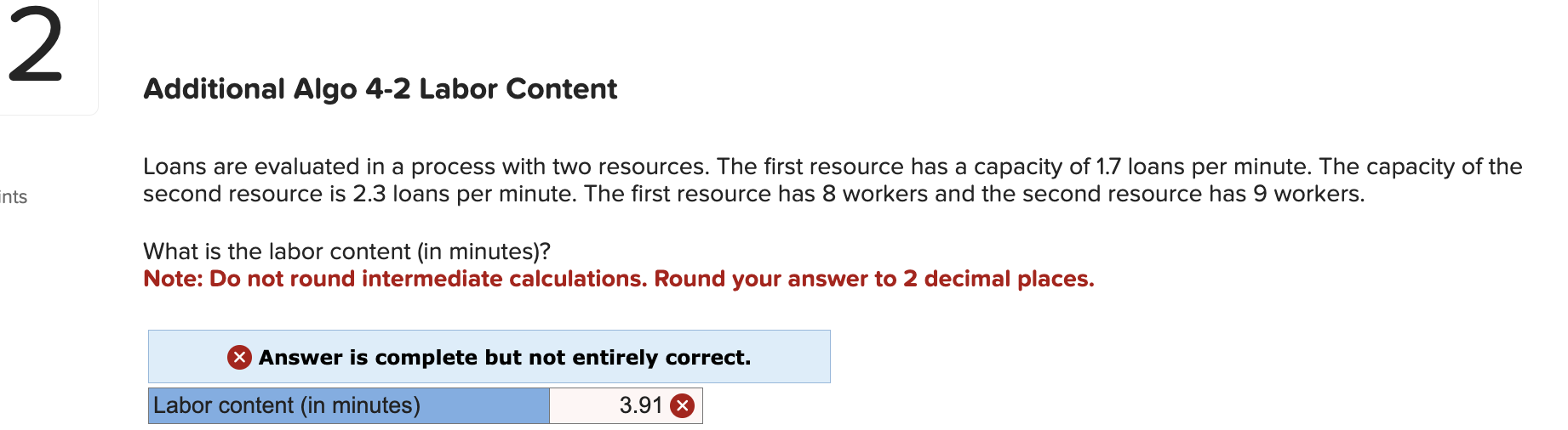  Additional Algo 4-2 Labor Content Loans are evaluated in a process
