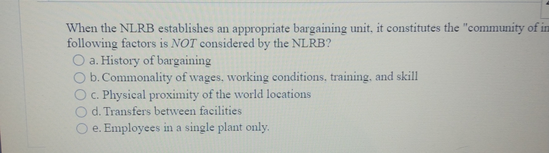  When the NLRB establishes an appropriate bargaining unit, it constitutes the