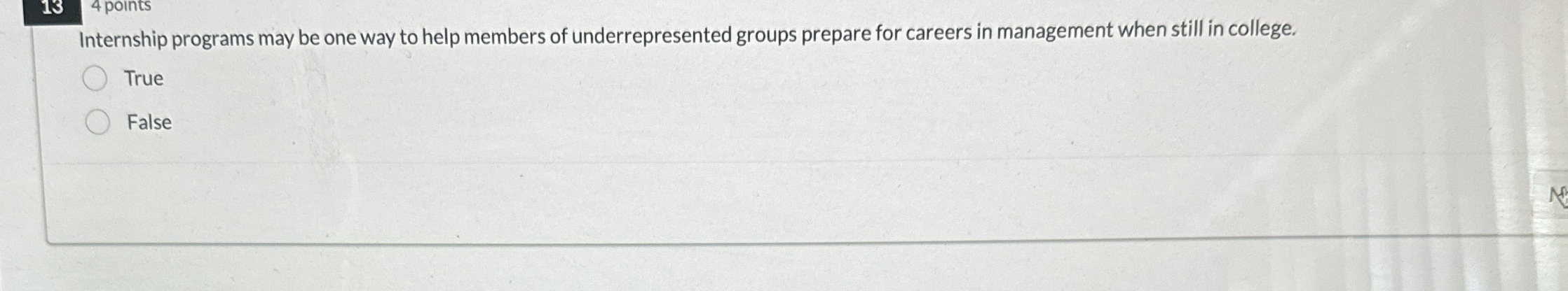  13 4 points Internship programs may be one way to help