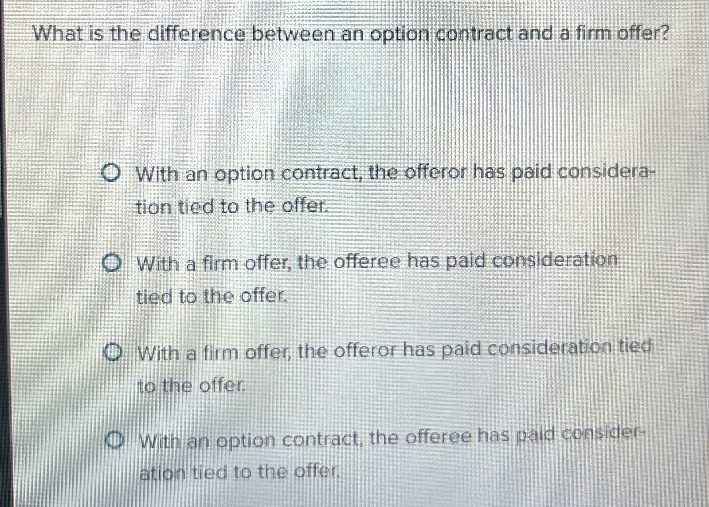  What is the difference between an option contract and a firm