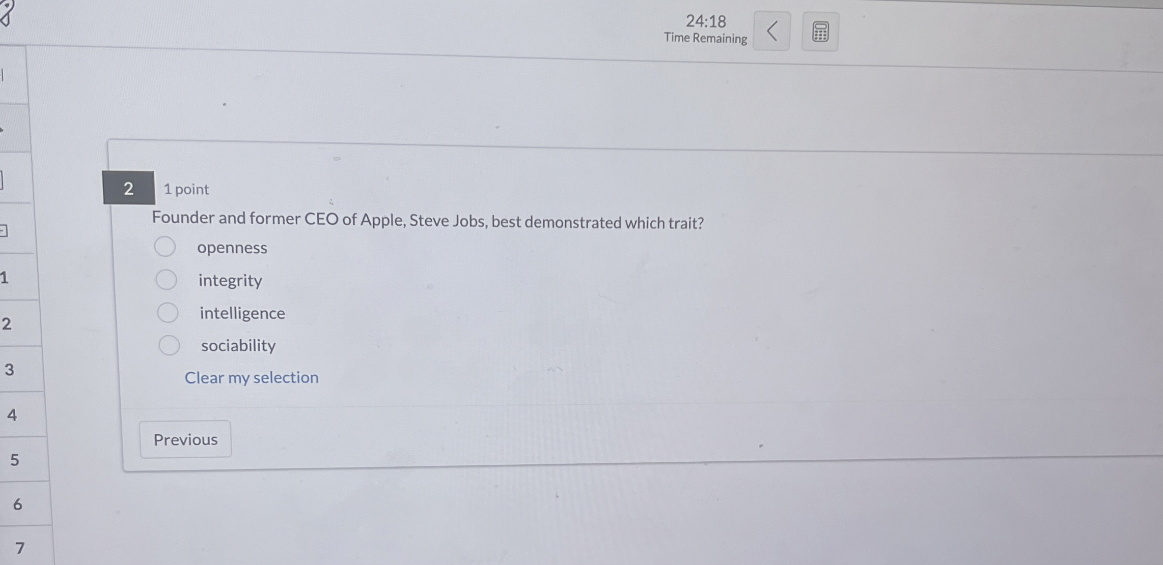  24:18 Time Remaining 2 1 point Founder and former CEO of