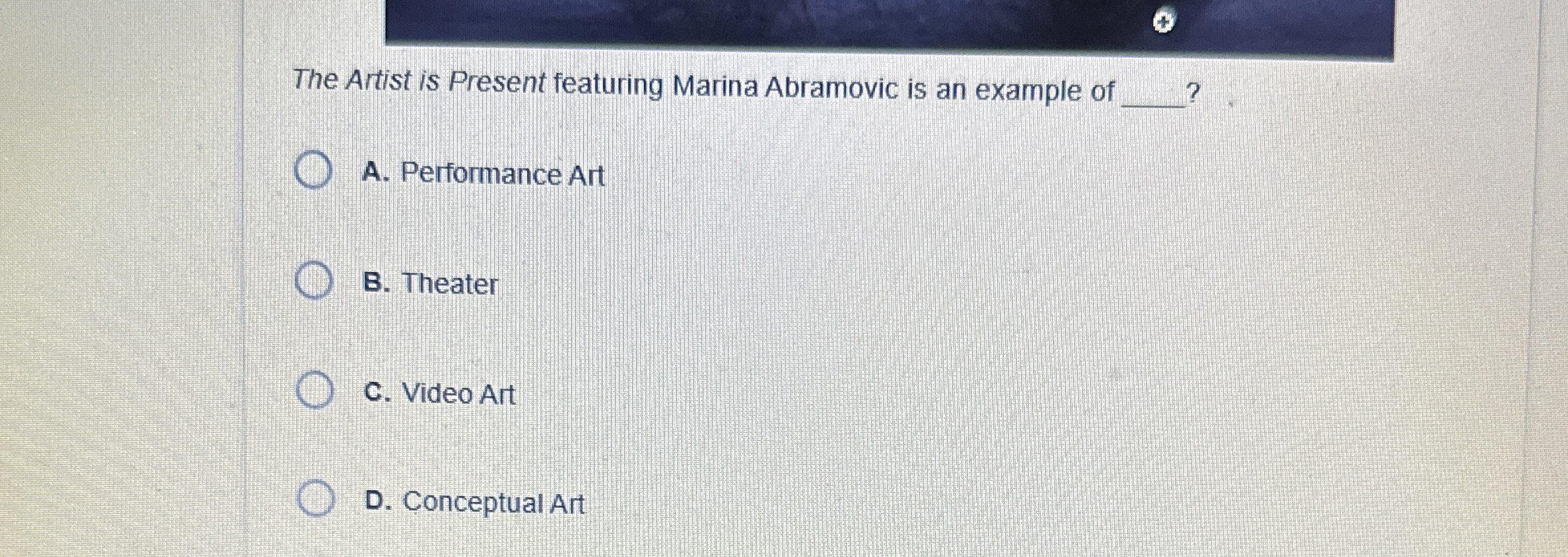  The Artist is Present featuring Marina Abramovic is an example of