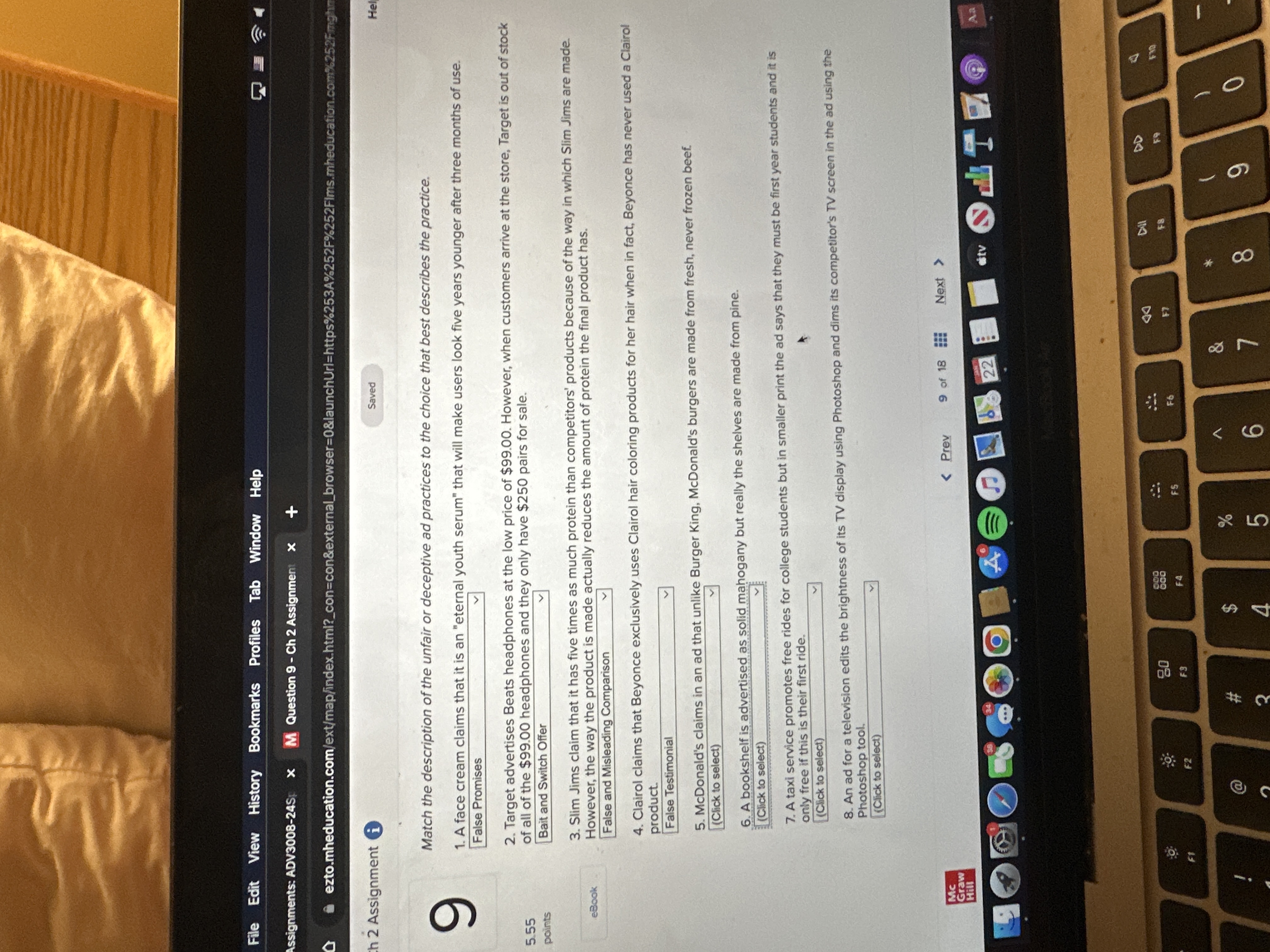  File Edit View History Bookmarks Profiles Tab Window Help Assignments: ADV3008-24S;