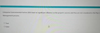  Enterprise Environmental Factors (EEF) have no significant influence on the project's