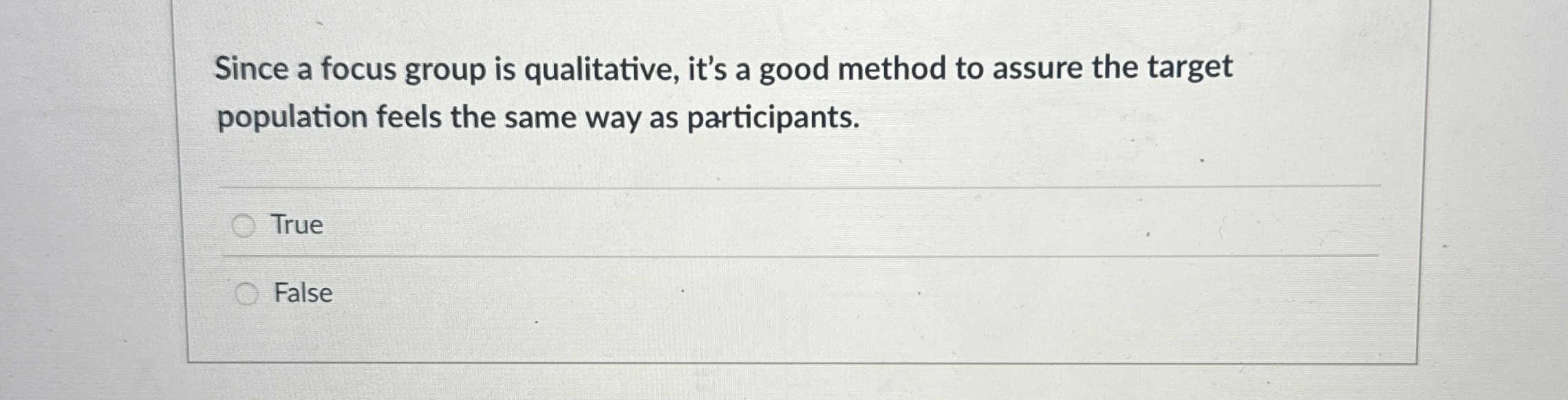  Since a focus group is qualitative, it's a good method to