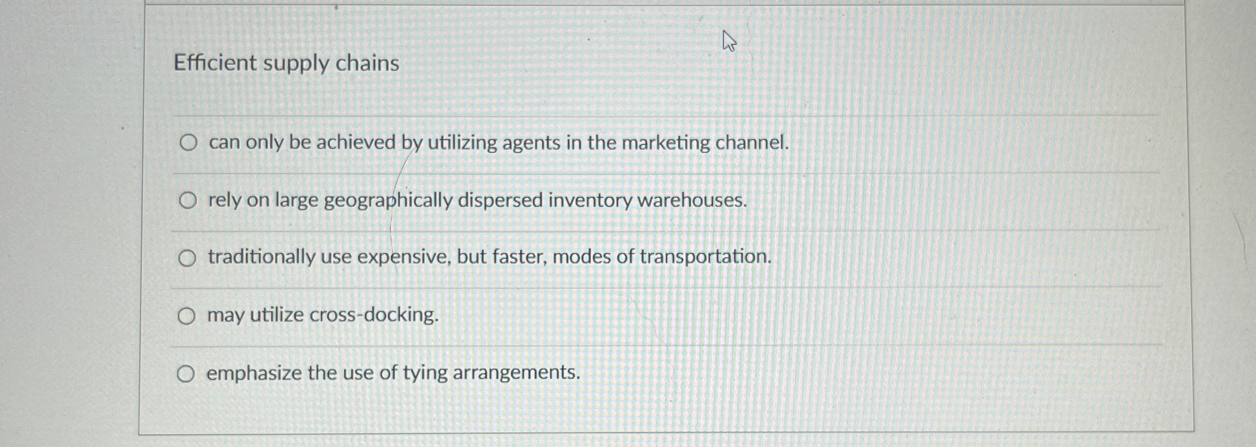  Efficient supply chains can only be achieved by utilizing agents in