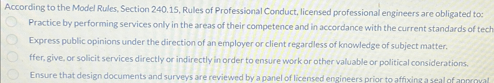  According to the Model Rules, Section 240.15, Rules of Professional Conduct,