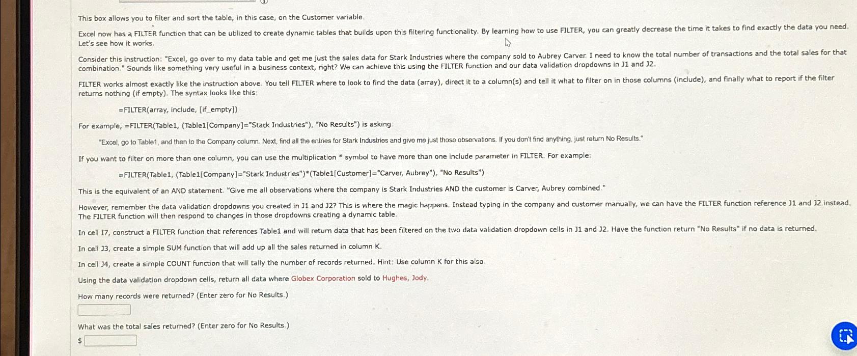  This box allows you to filter and sort the table, in