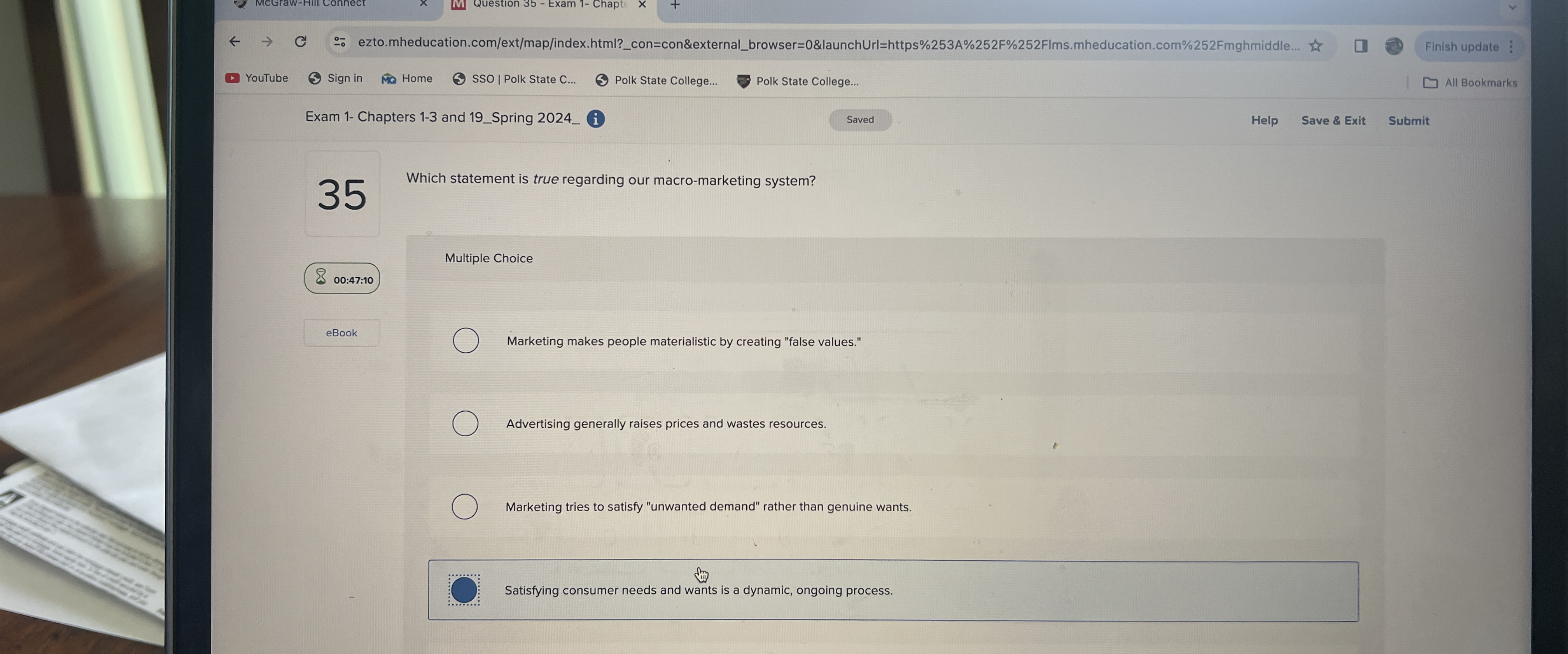 Exam 1- Chapters 1-3 and 19_Spring 2024_ i Help Save &