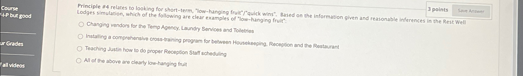  3 points Changing vendors for the Temp Agency, Laundry Services and