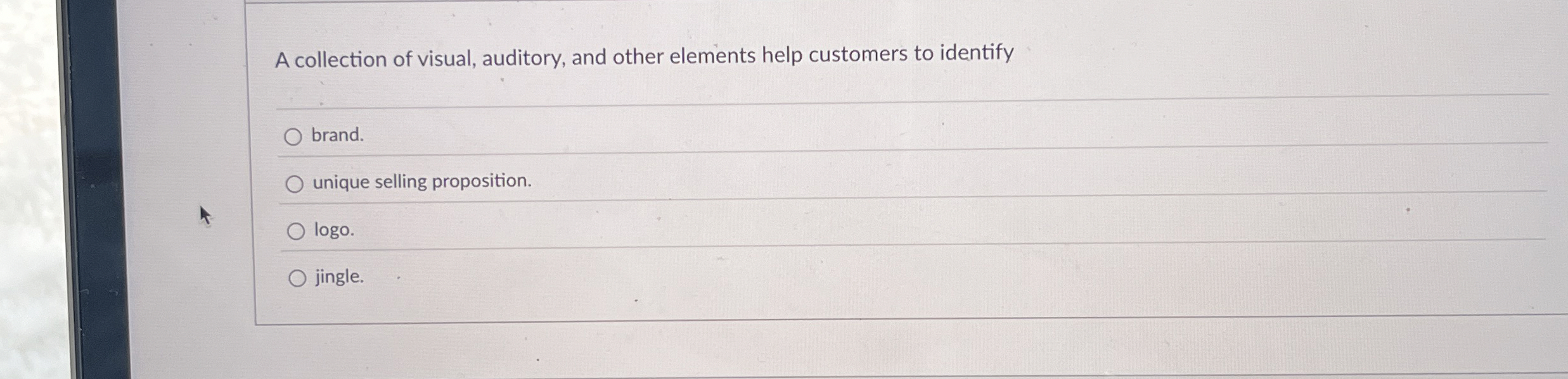  A collection of visual, auditory, and other elements help customers to