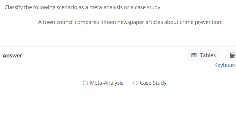  Classify the following scenario as a meta-analysis or a case study.
