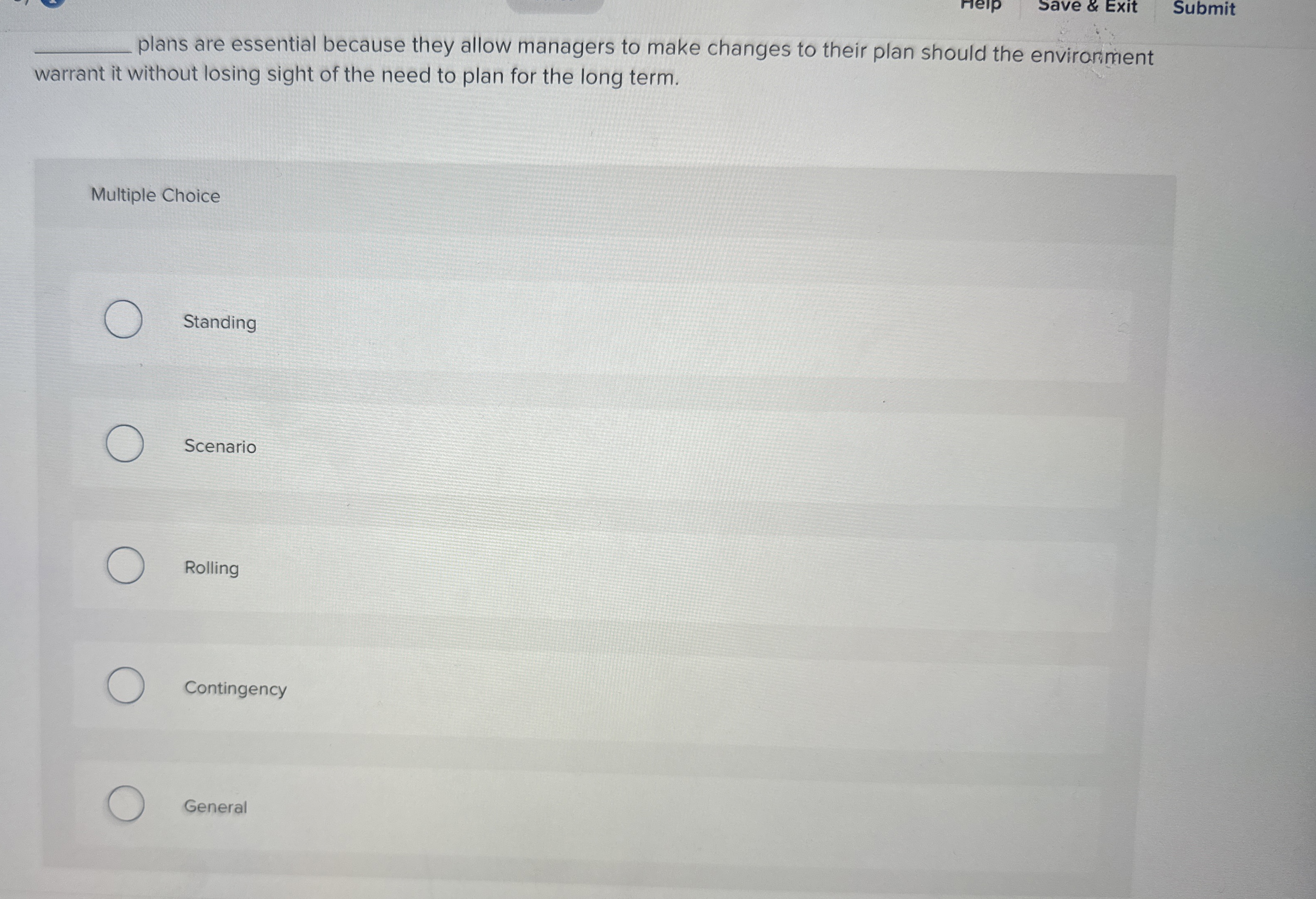  plans are essential because they allow managers to make changes to