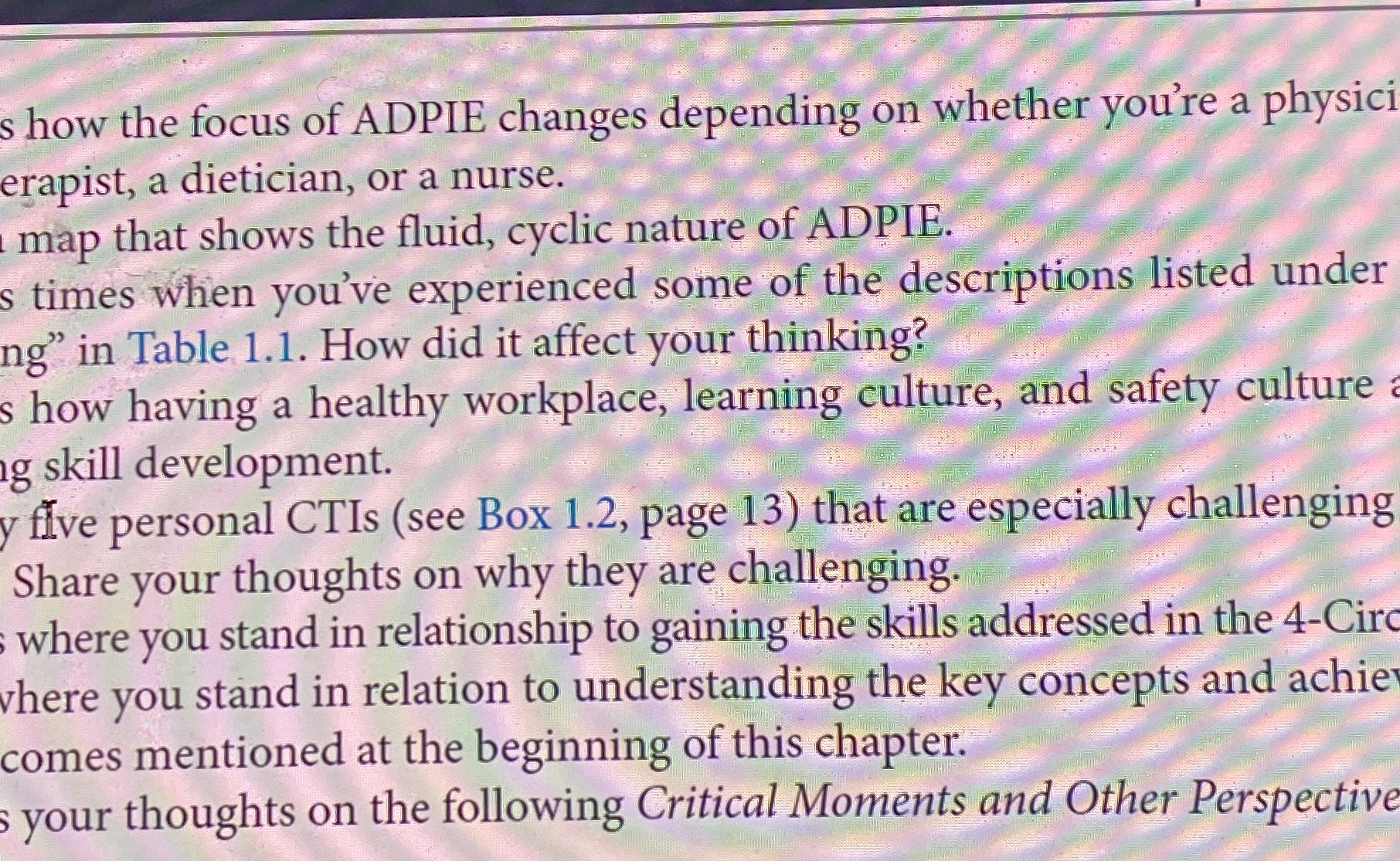  s how the focus of ADPIE changes depending on whether you're