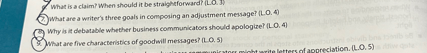  What is a claim? When should it be straightforward? (L.O.3) What