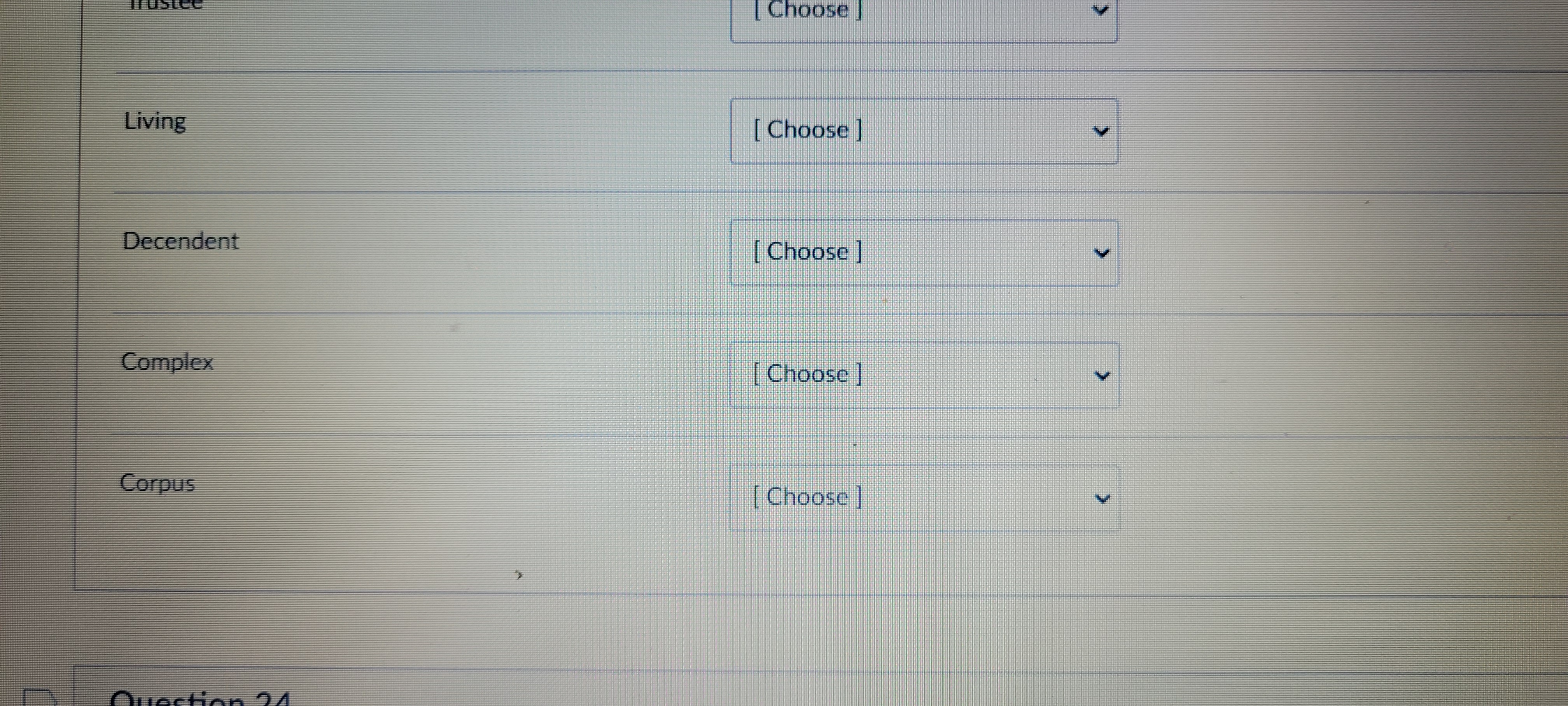 and/or description from the drop down menu. Executor [ Choose ] [