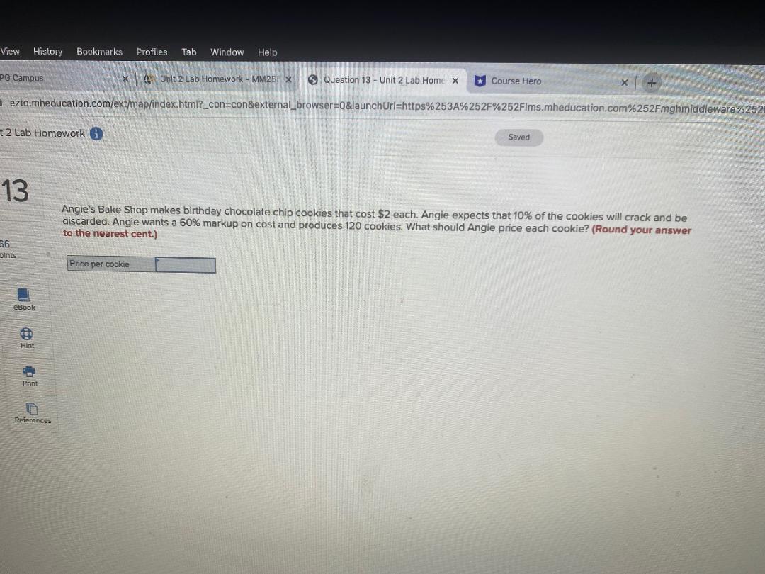 Tab Window Help PG Campus X Unit 2 Lab Homework - MM25