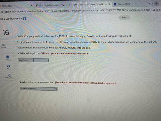 price to the nearest cent and markdown percent to the nearest hundredth