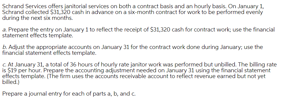  Schrand Services offers janitorial services on both a contract basis and