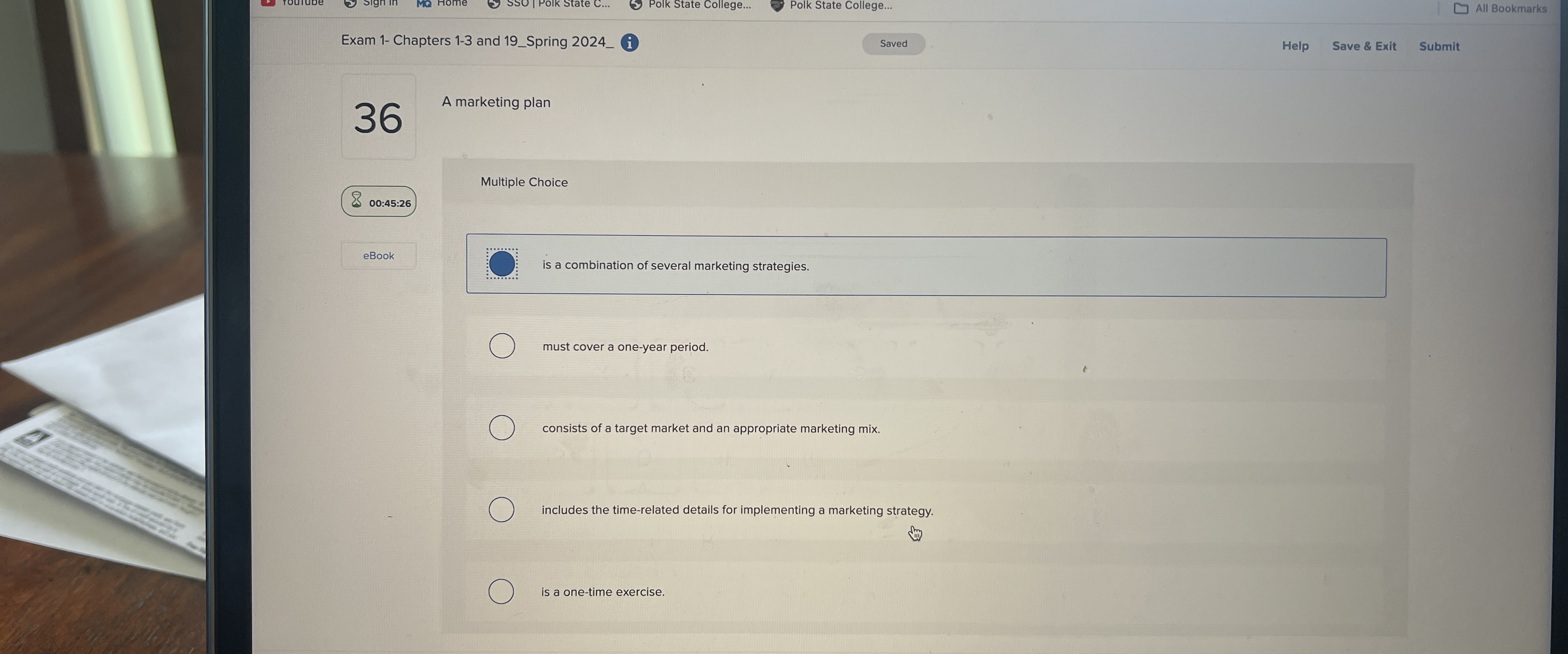 Exam 1- Chapters 1-3 and 19_Spring 2024_ i All Bookmarks 36