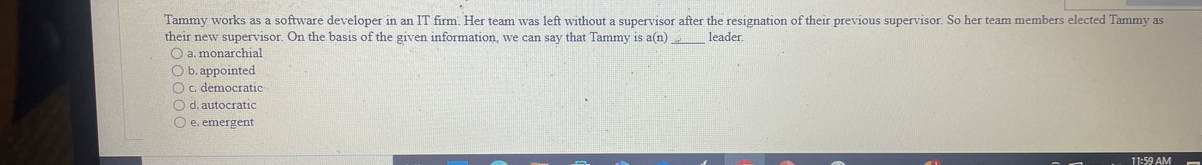  Tammy works as a software developer in an IT firm. Her