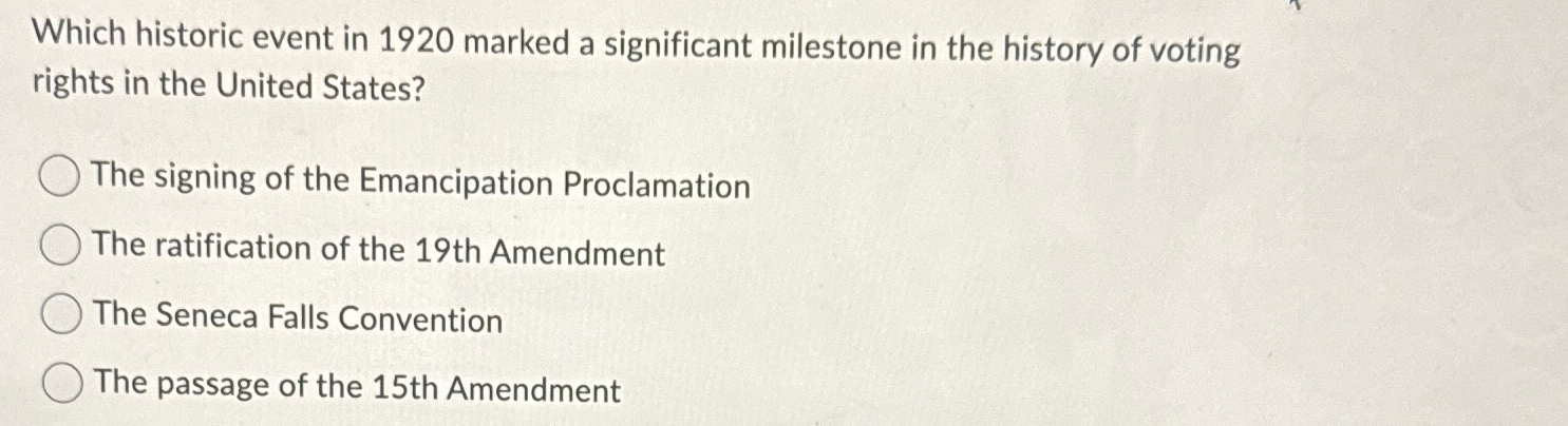  Which historic event in 1920 marked a significant milestone in the