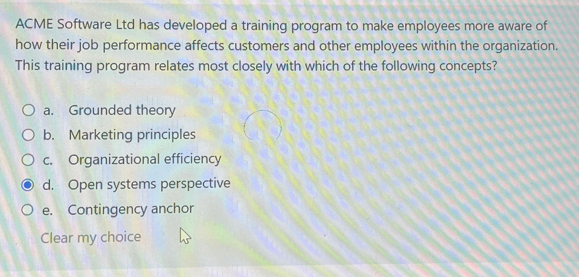  ACME Software Ltd has developed a training program to make employees