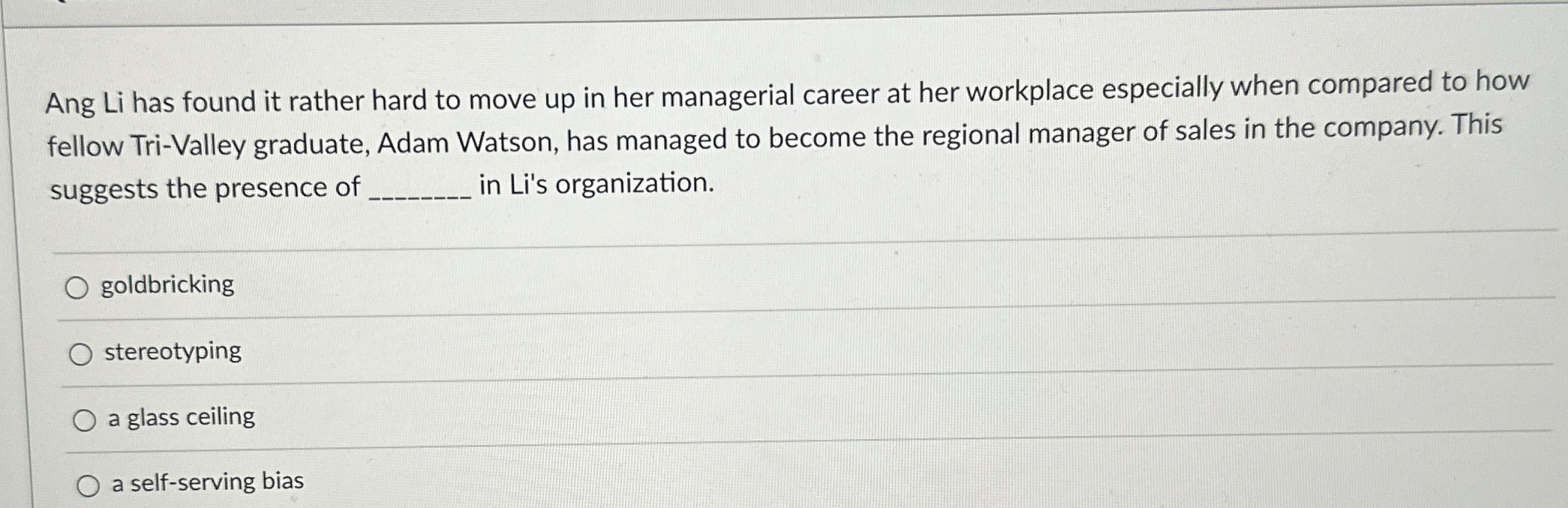  Ang Li has found it rather hard to move up in