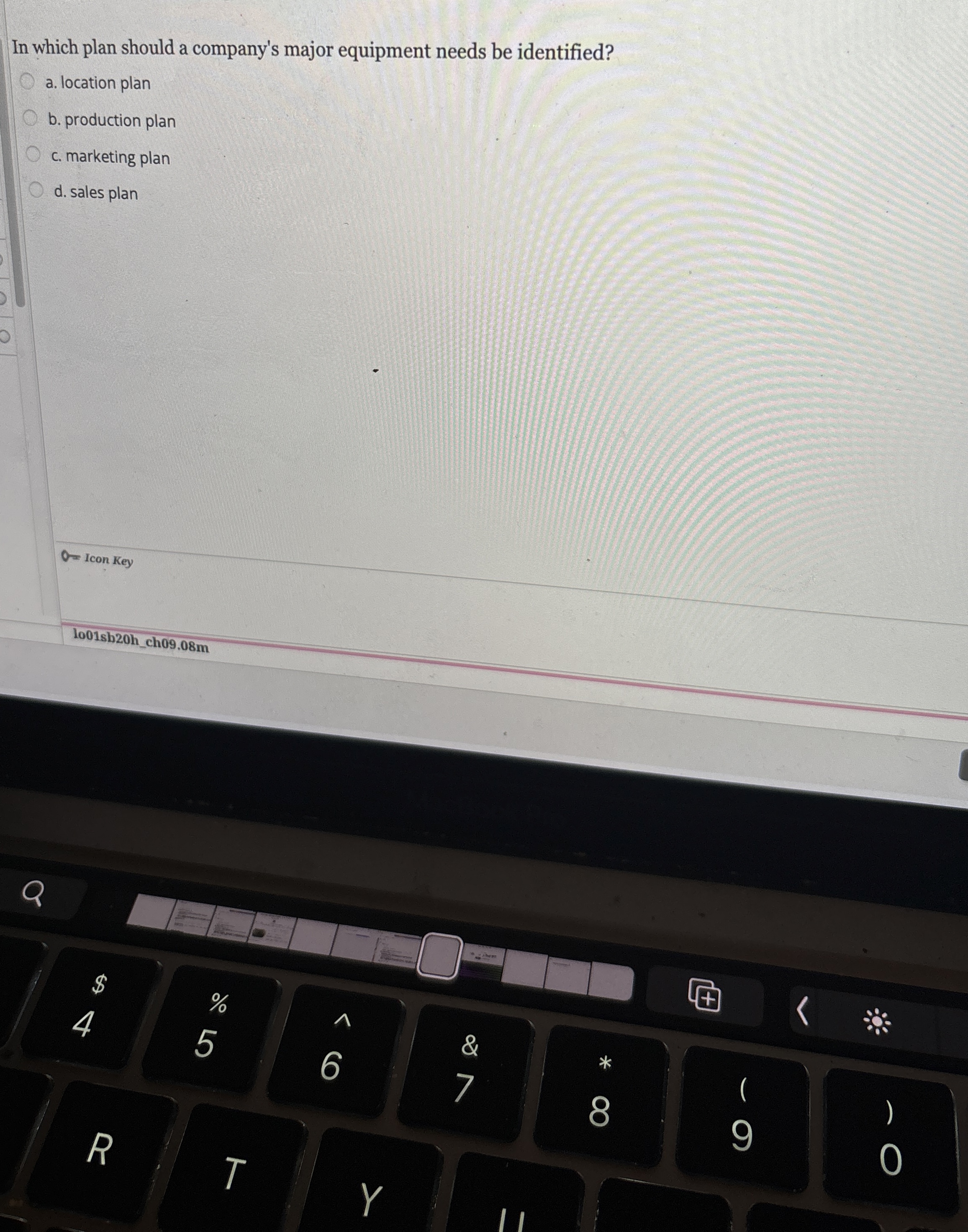 In which plan should a company's major equipment needs be identified?