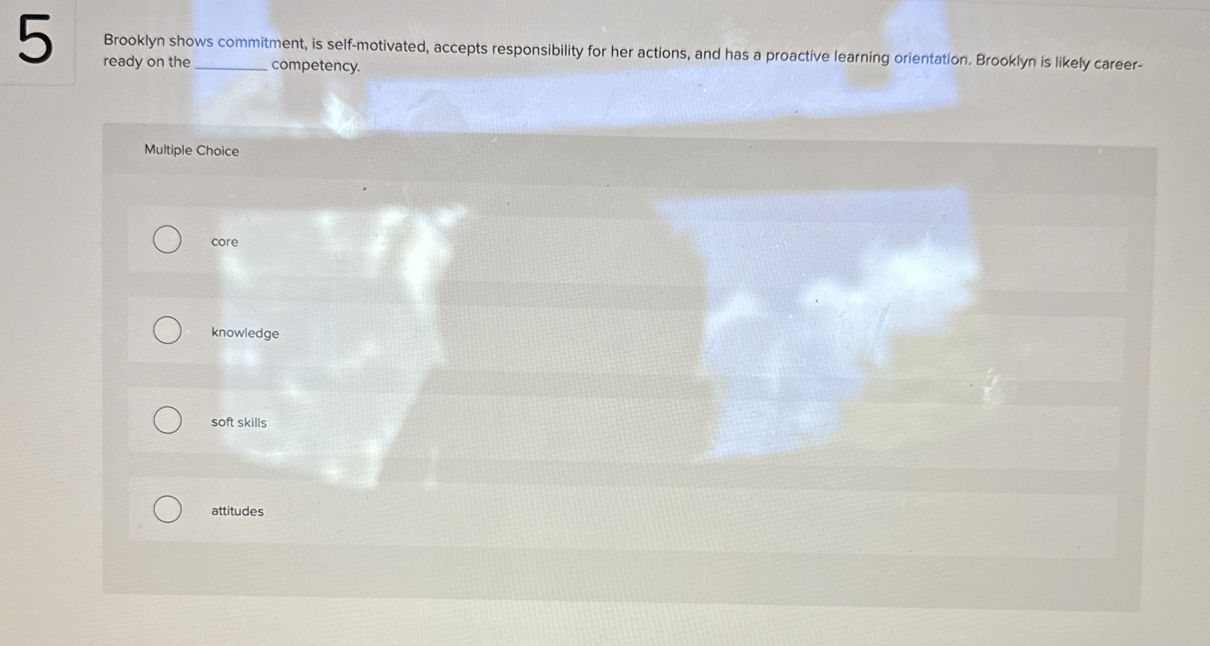  Brooklyn shows commitment, is self-motivated, accepts responsibility for her actions, and