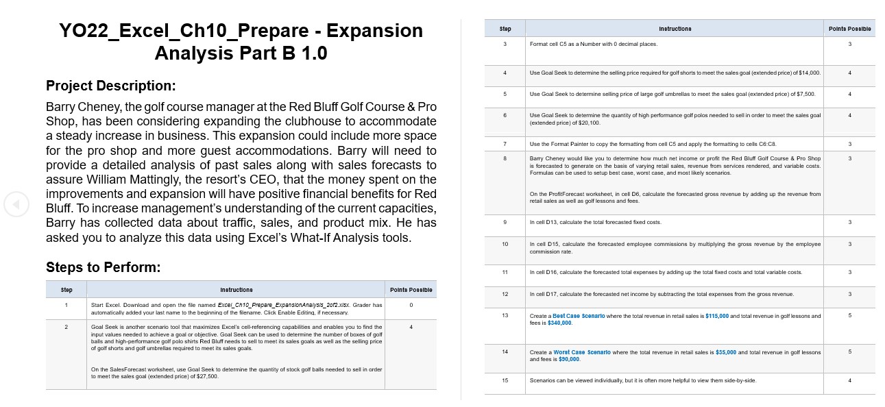  Please help me solve this excel assignment by giving me exact