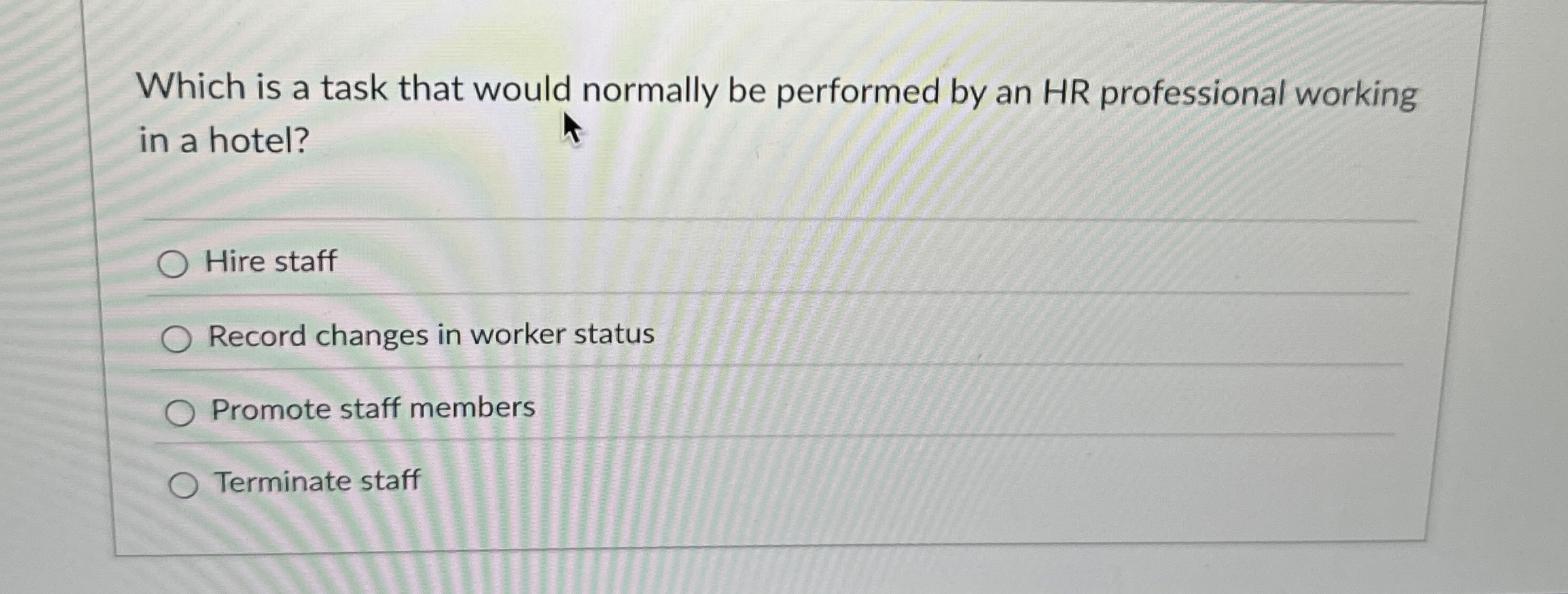  Which is a task that would normally be performed by an