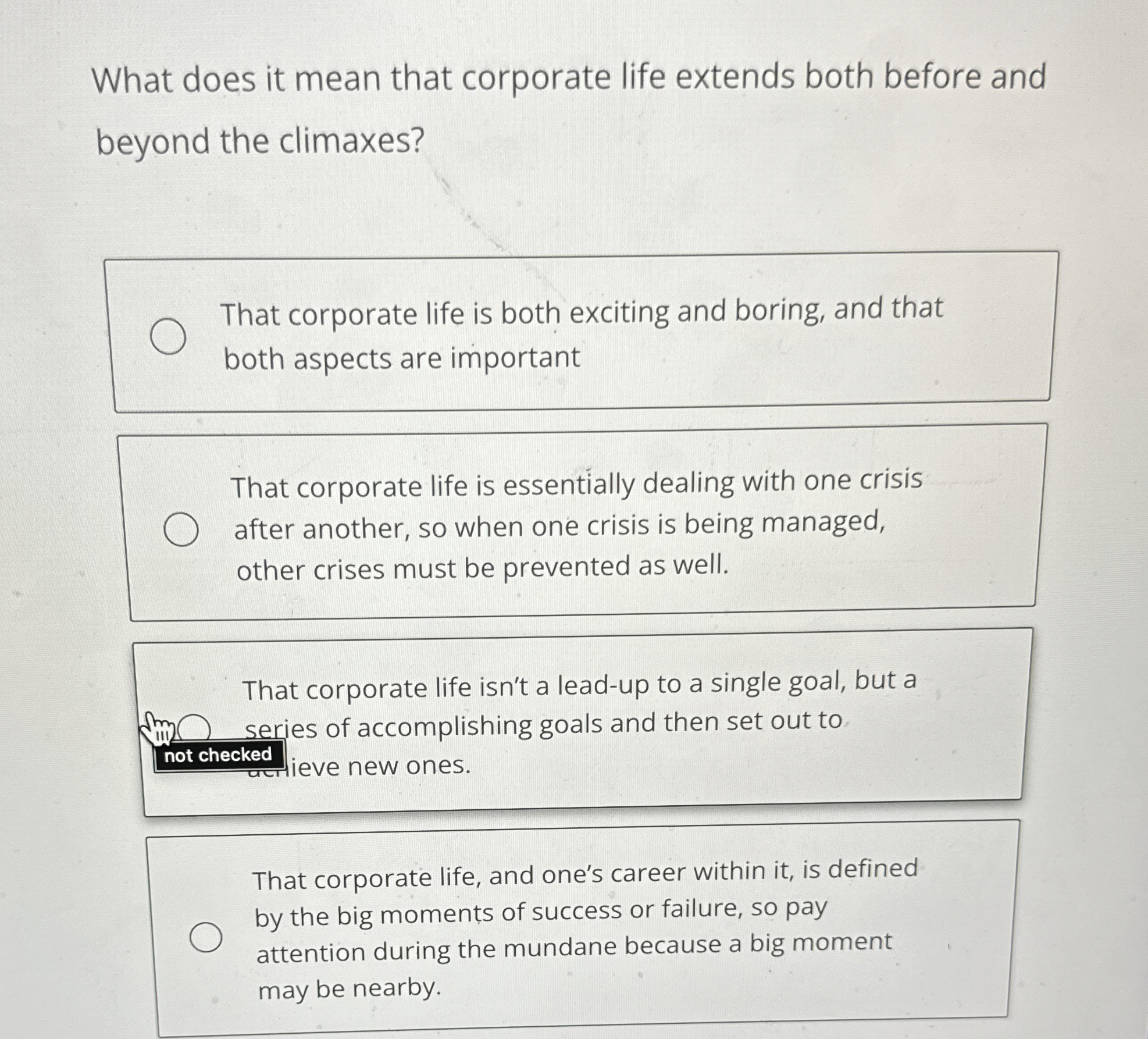  What does it mean that corporate life extends both before and