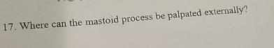  Where can the mastoid process be palpated externally? 